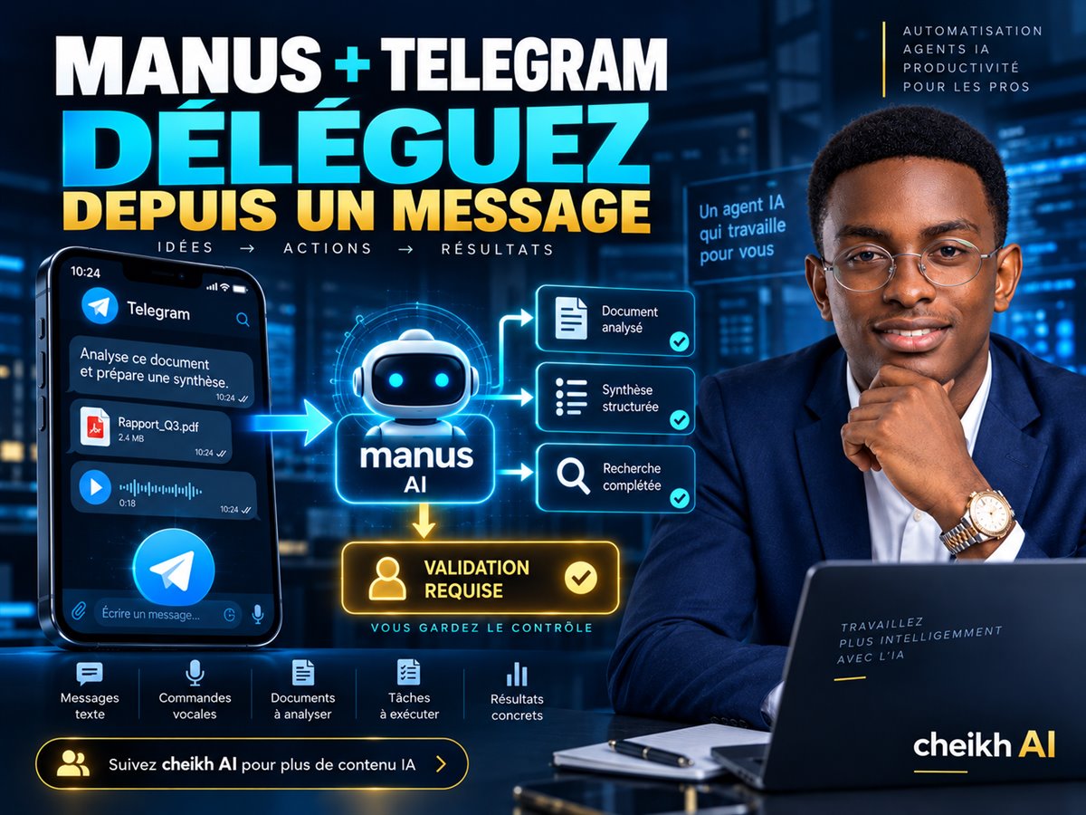 Manus + Telegram : deleguer avec cadre